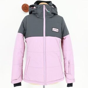 Billabong Women Hooded Down‎ Rider Quilted Snow Jacket Coat 10K Waterproof Small